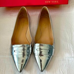 Kate Spade Silver Soft Metallic Flats